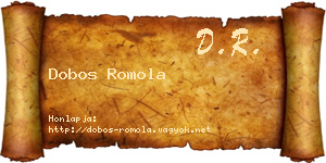 Dobos Romola névjegykártya